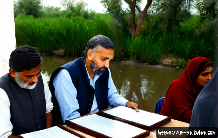 Home 17 하천 생태계 복원 참여를 위한 전략적 접근법 - Photorealistic community river restoration workshop in Pakistan, diverse Urdu-speaking local residen...
